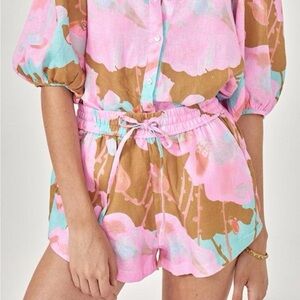 Lanhtropy Aquarela Elastic Linen Shorts Size small